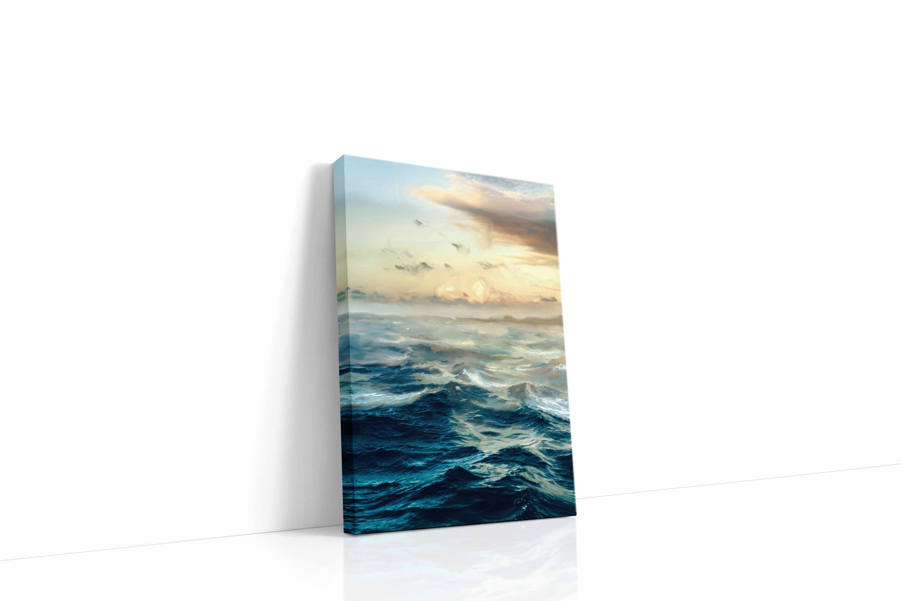 Whispers of the Ocean Dawn ocean canvas print gallery-wrapped portrait canvas studio shot