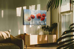 Poppies in Radiant Sky poppies canvas print in a contemporary interior mockup