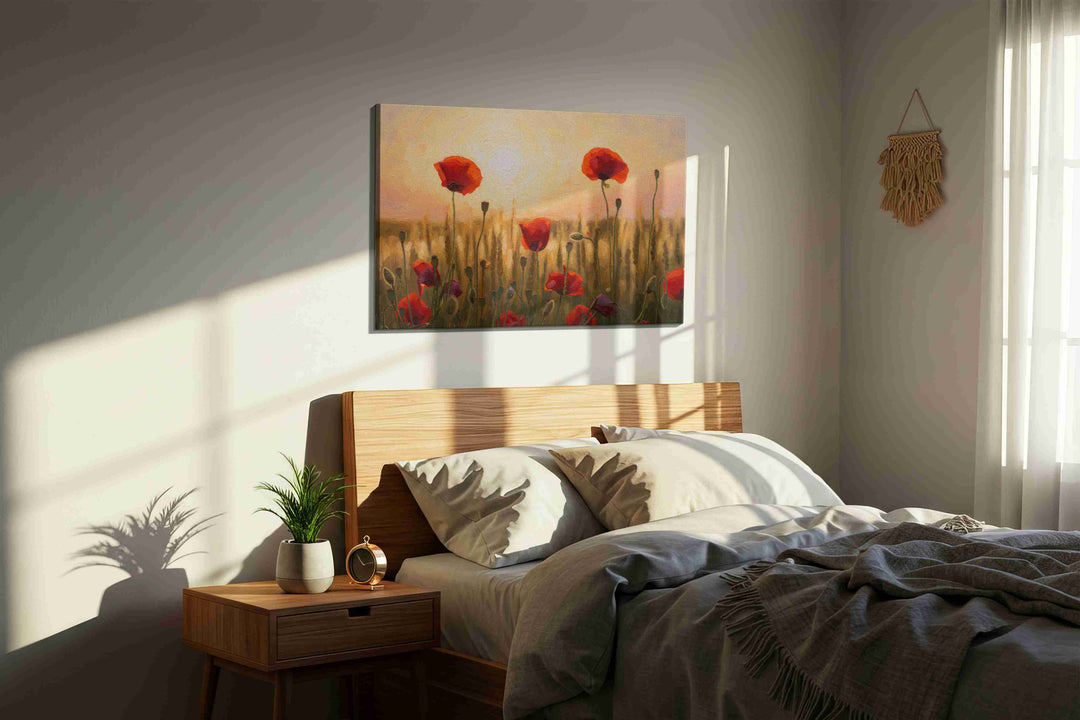 Sunlit Poppies Symphony – poppies canvas wall art, gallery-wrapped, ready to hang