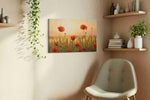 Sunlit Poppies Symphony poppies canvas print styled in a living room