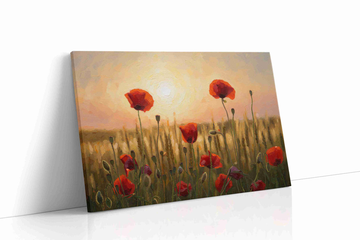 Sunlit Poppies Symphony poppies canvas print, gallery-wrapped, ready to hang