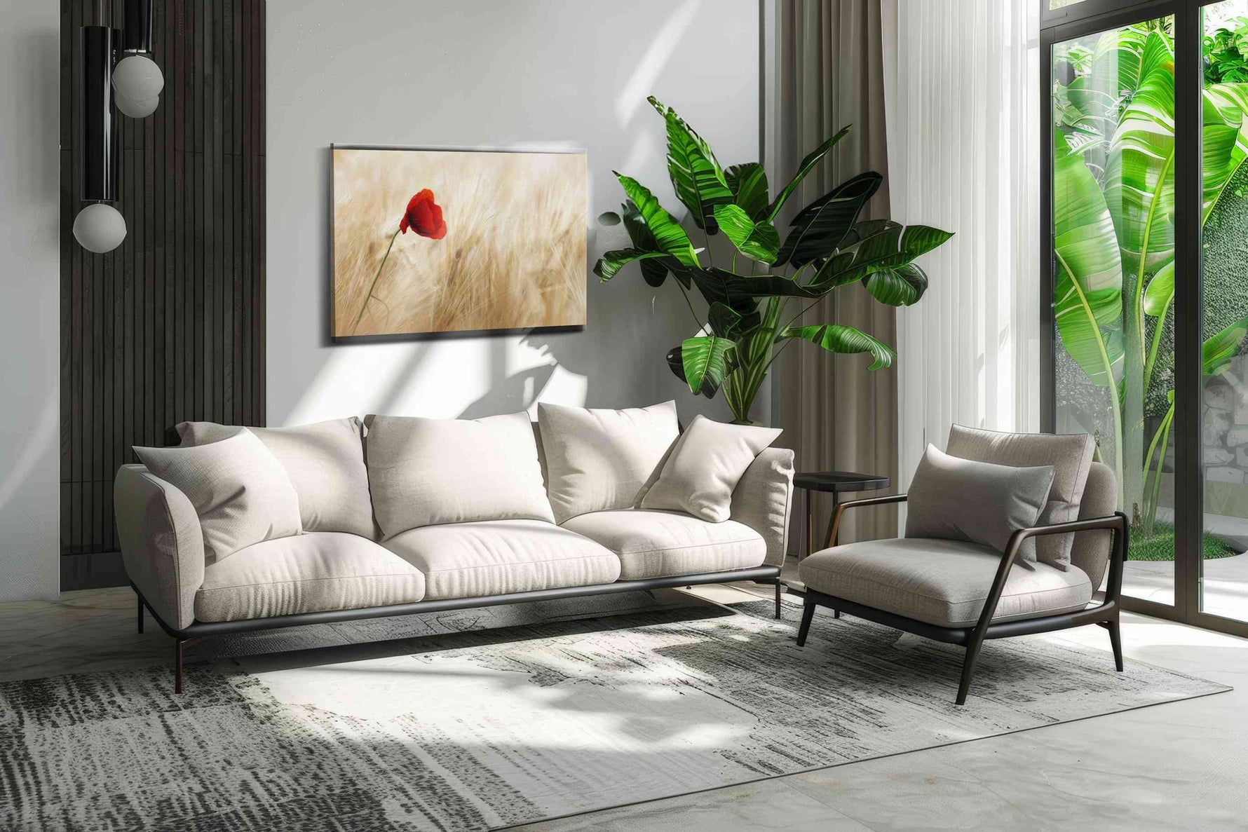 Whisper of the Scarlet Bloom poppies canvas print in a hung canvas mockup