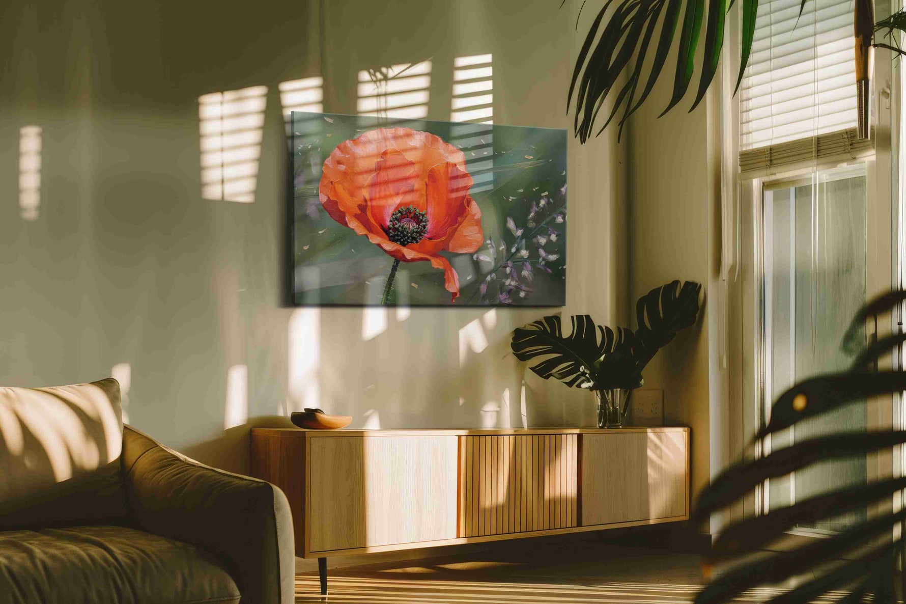 Whisper of the Scarlet Bloom II – poppies canvas wall art, gallery-wrapped, ready to hang
