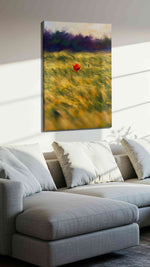 Whispering Meadow Dreams landscape canvas print, displayed in a living room