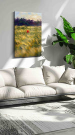 Whispering Meadow Dreams landscape canvas print, on wall, lifestyle preview