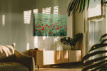 Whispering Meadow of Scarlet Dreams poppies canvas print, displayed in a living room
