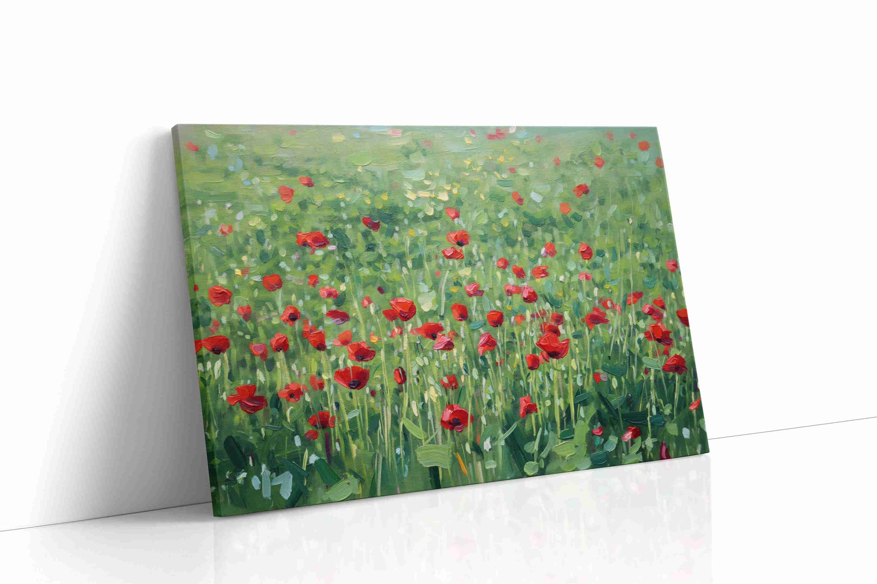 Whispering Meadow of Scarlet Dreams poppies canvas print gallery-wrapped canvas studio shot