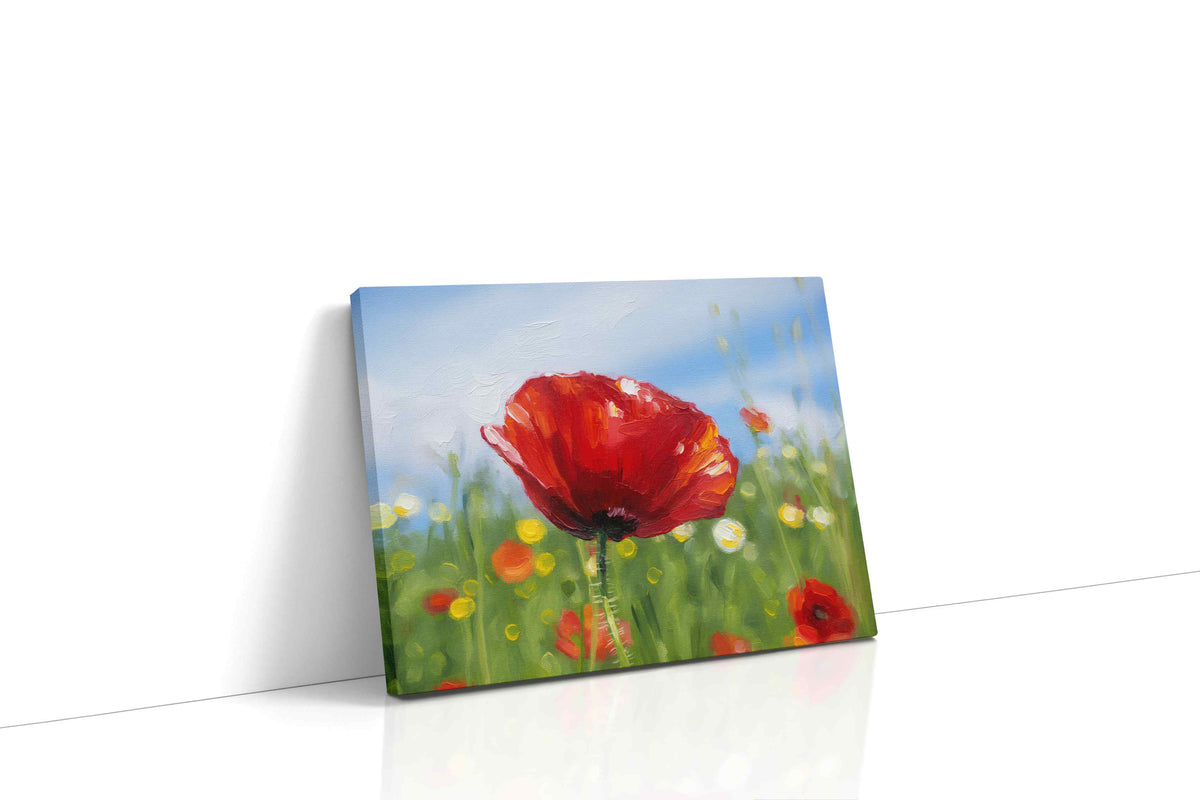 Whispers of Scarlet Blooms poppies canvas print, gallery-wrapped, ready to hang