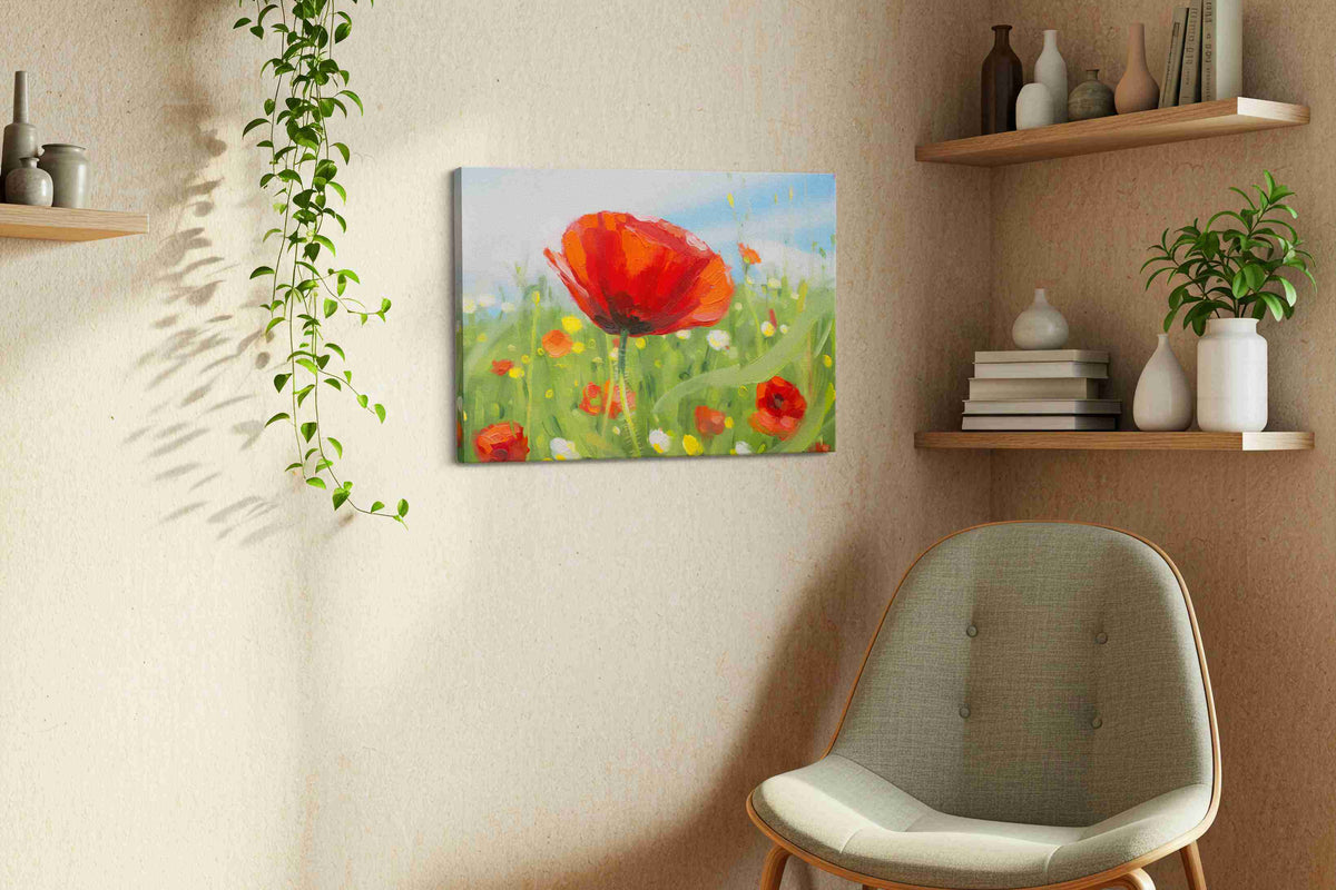 Whispers of Scarlet Breezes – poppies canvas wall art, gallery-wrapped, ready to hang
