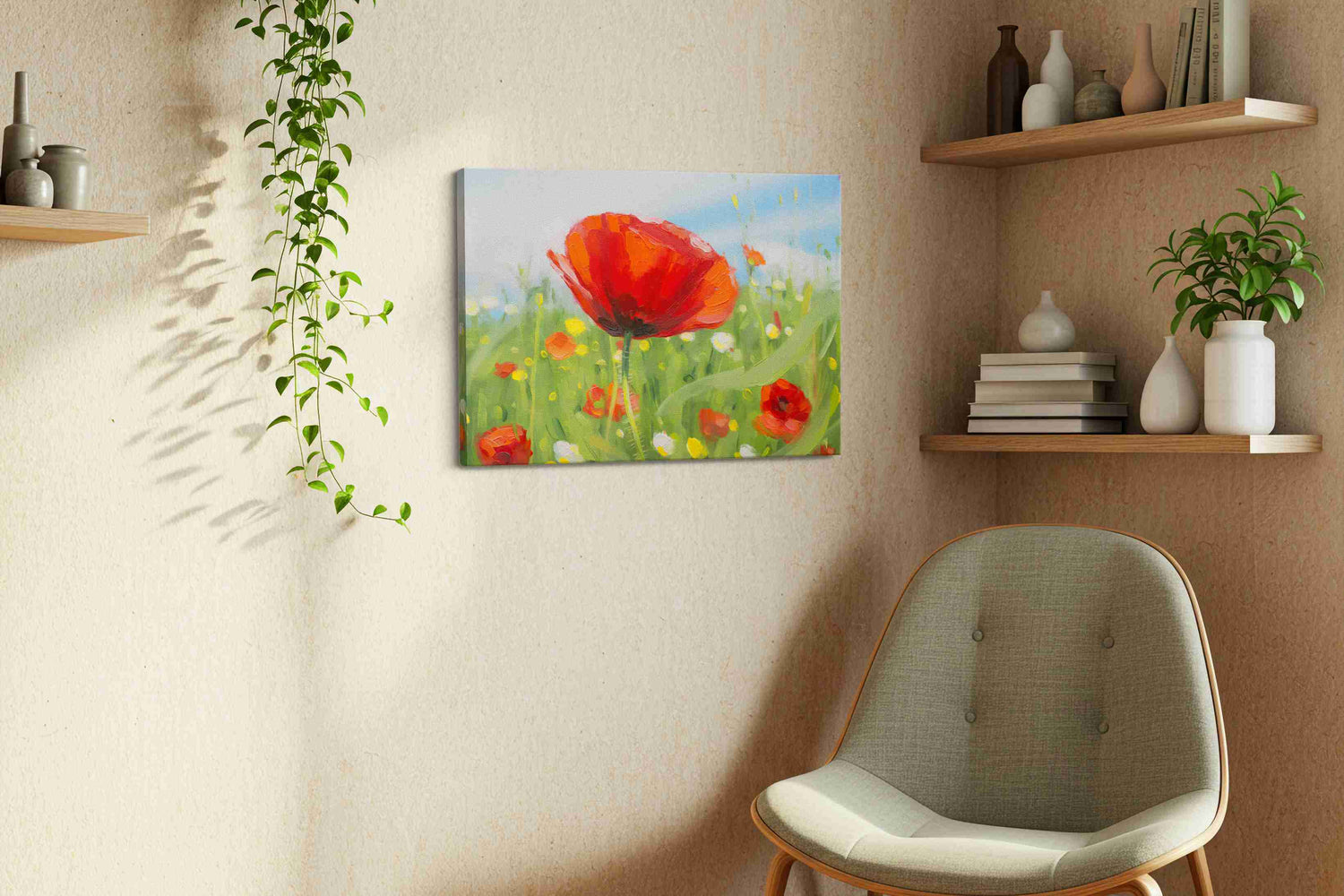 Whispers of Scarlet Breezes – poppies canvas wall art, gallery-wrapped, ready to hang