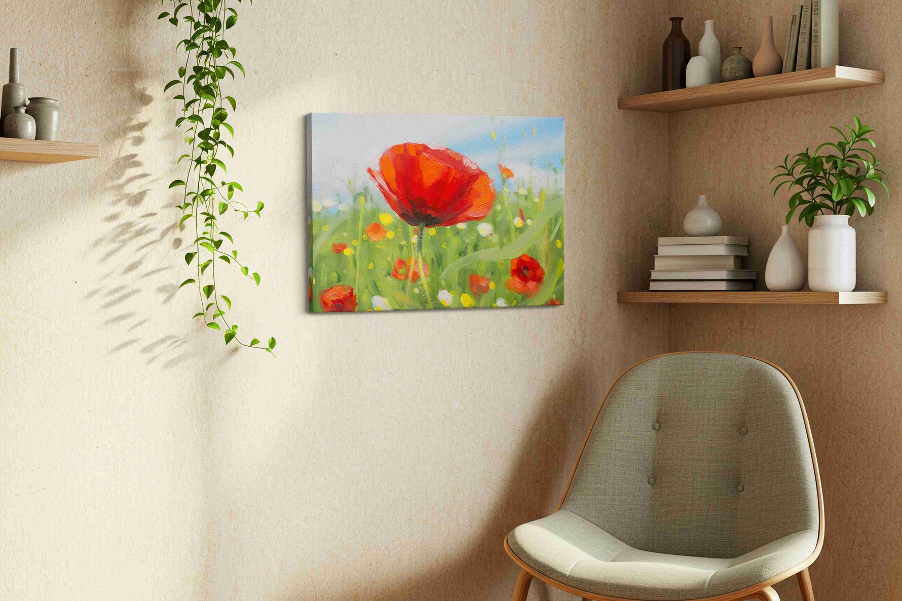 Whispers of Scarlet Breezes – poppies canvas wall art, gallery-wrapped, ready to hang