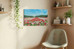 Whispers of Scarlet Fields poppies canvas print, displayed in a living room