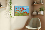 Whispers of the Poppy Meadow poppies canvas print, hanging on wall — view 2