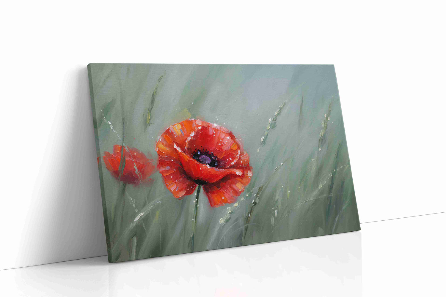 Whispers of the Scarlet Bloom poppies canvas print, gallery-wrapped, ready to hang