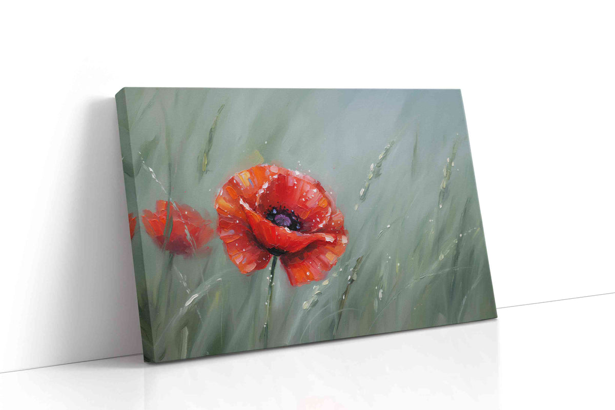 Whispers of the Scarlet Meadow poppies canvas print gallery-wrapped landscape canvas studio shot