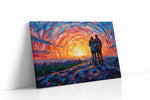 Embrace at Sunset Swirl romance canvas print gallery-wrapped landscape canvas studio shot