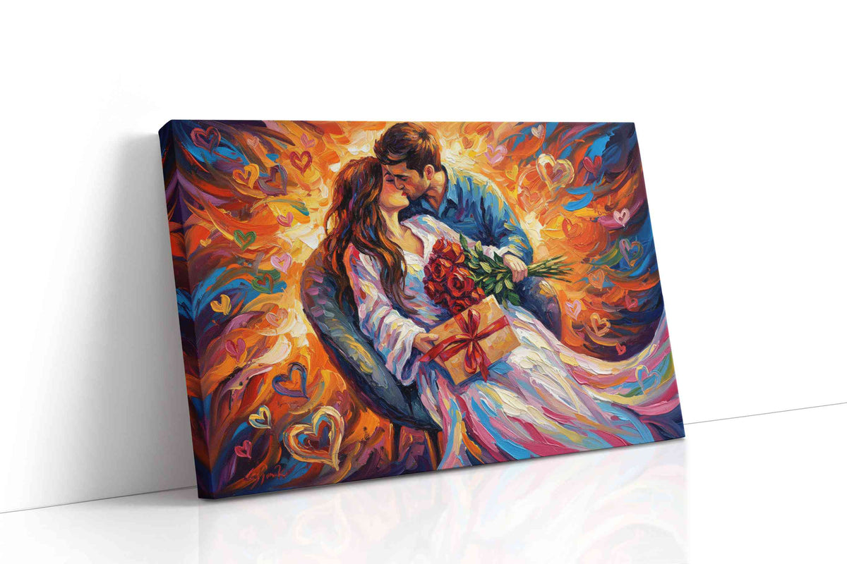 Embrace of Endless Love romance canvas print, gallery-wrapped, ready to hang