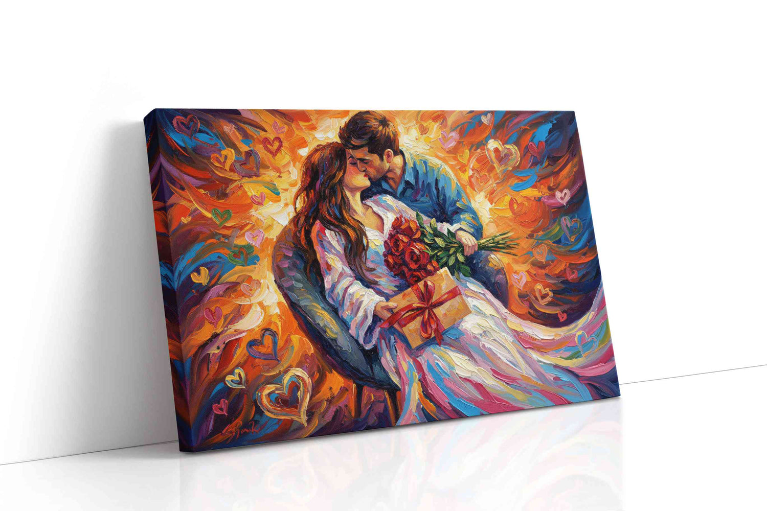Embrace of Endless Love romance canvas print, gallery-wrapped, ready to hang
