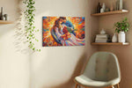 Embrace of Endless Love romance canvas print, displayed in a living room