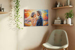 Eternal Embrace in Autumn Light romance canvas print, hanging on wall — view 3