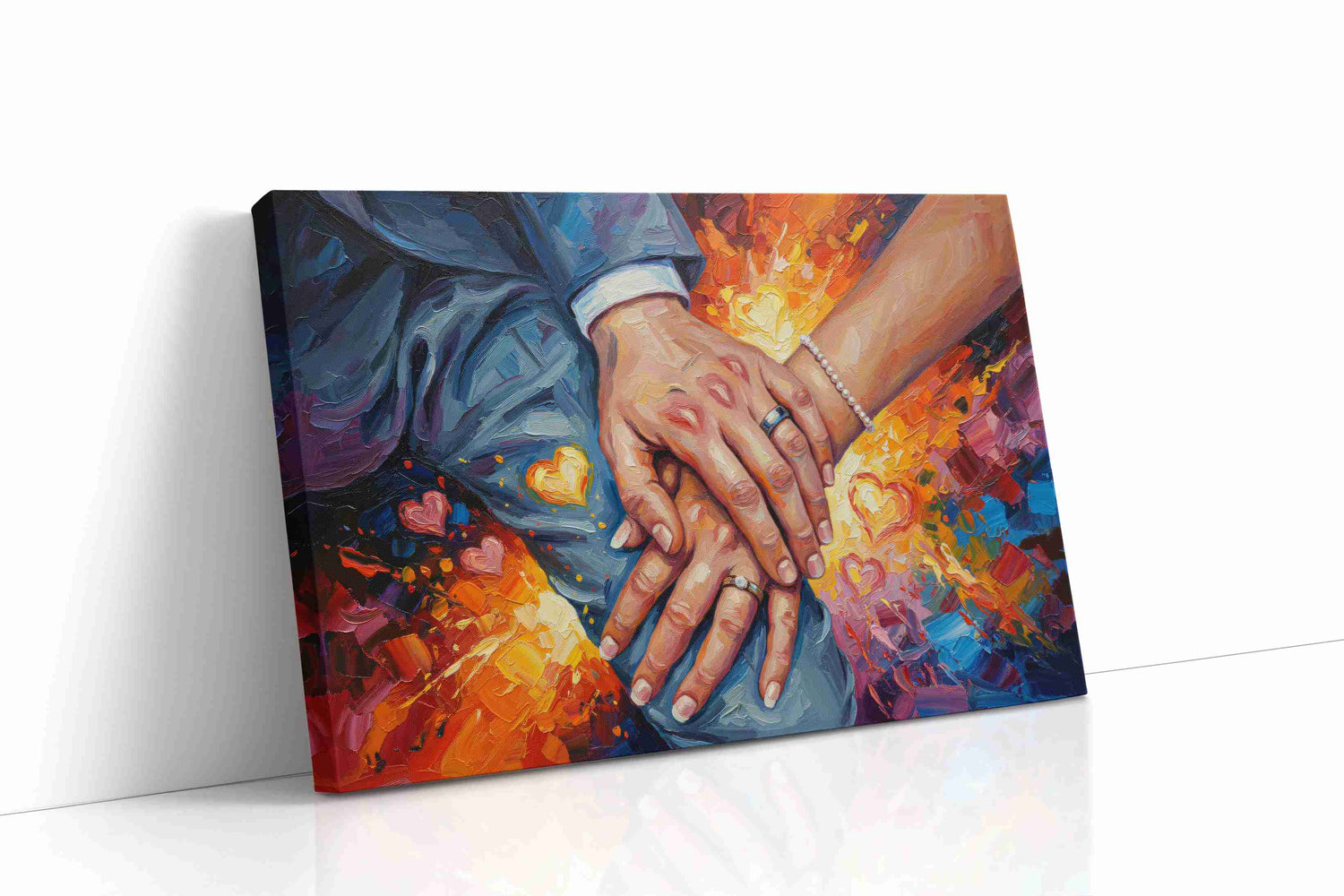 Eternal Embrace of Hearts romance canvas print, gallery-wrapped, ready to hang