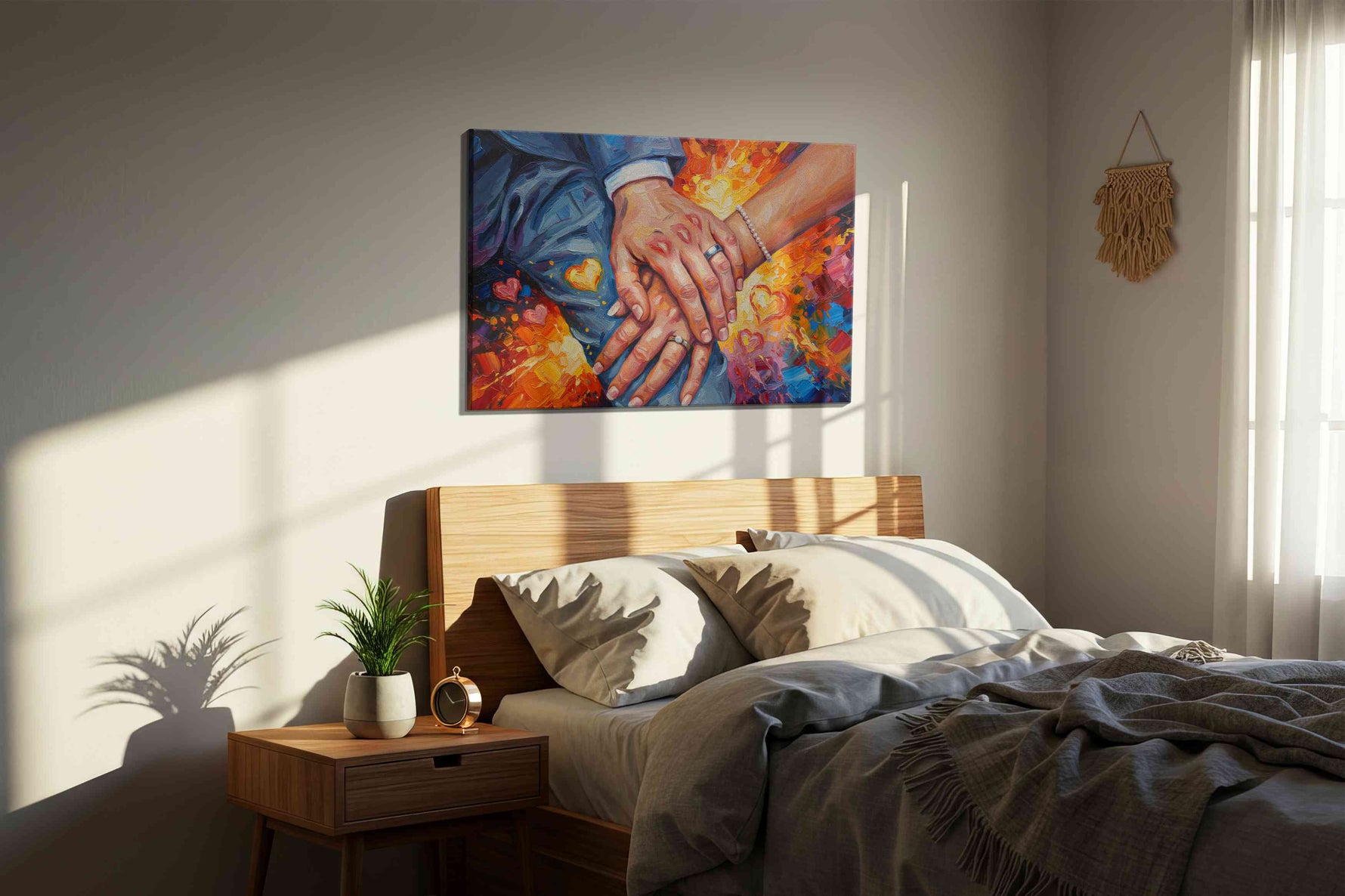 Eternal Embrace of Hearts – romance canvas wall art, gallery-wrapped, ready to hang