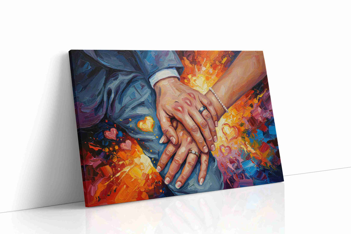 Eternal Embrace of Hearts romance canvas print gallery-wrapped landscape canvas studio shot
