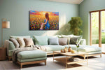 Eternal Sunrise Journey romance canvas print, hanging on wall