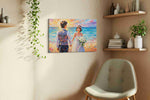 Eternal Sunrise Vows romance canvas print, displayed in a living room