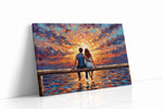 Eternal Sunset Embrace romance canvas print, gallery-wrapped, ready to hang