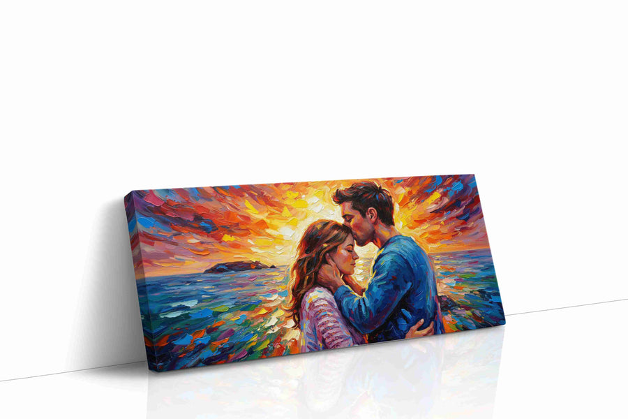 Eternal Sunset Embrace II romance canvas print gallery-wrapped landscape canvas studio shot