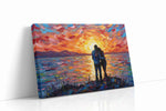Eternal Sunset Embrace III romance canvas print gallery-wrapped landscape canvas studio shot