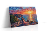Eternal Sunset Embrace IV romance canvas print gallery-wrapped landscape canvas studio shot