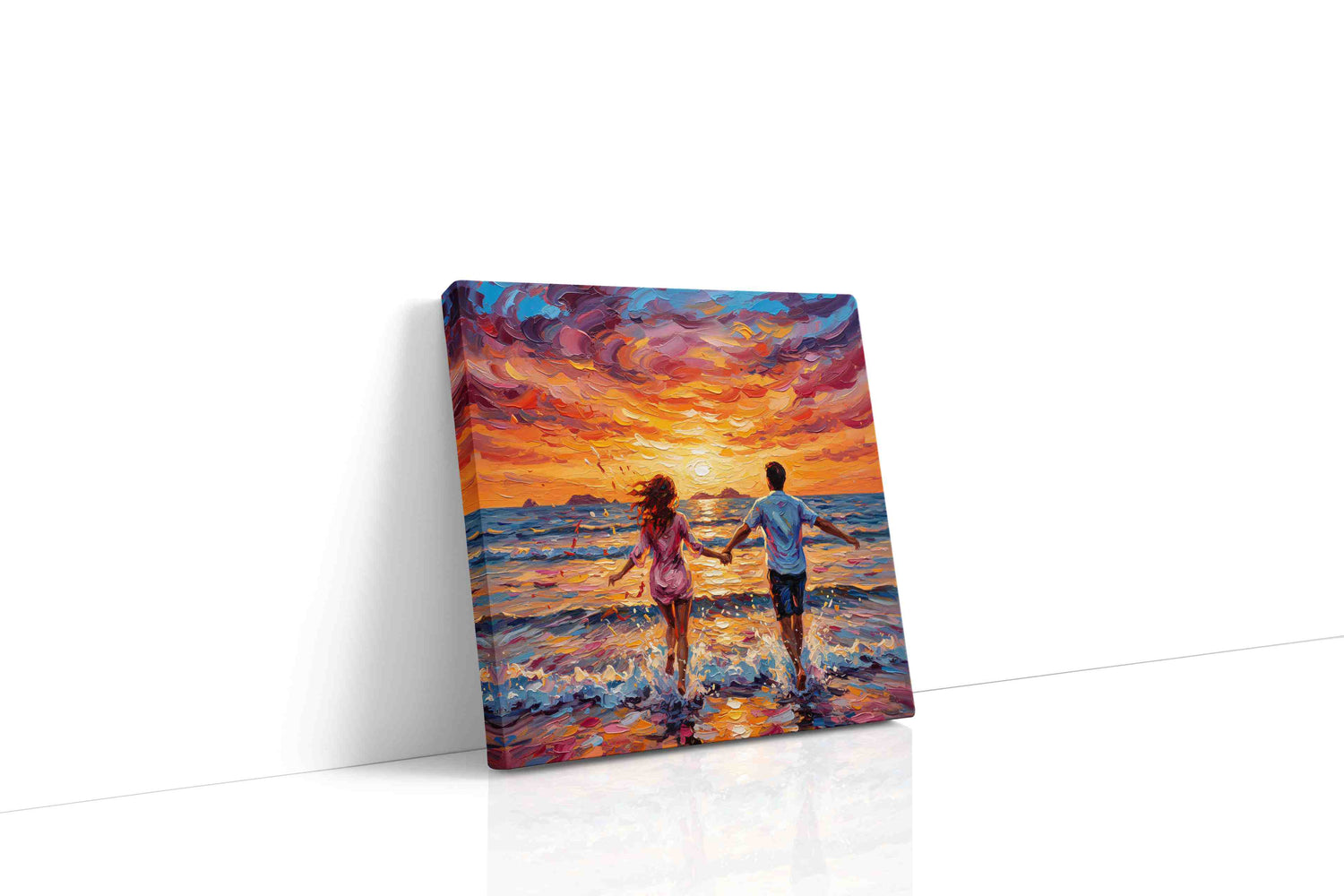 Eternal Sunset Serenade romance canvas print, gallery-wrapped, ready to hang