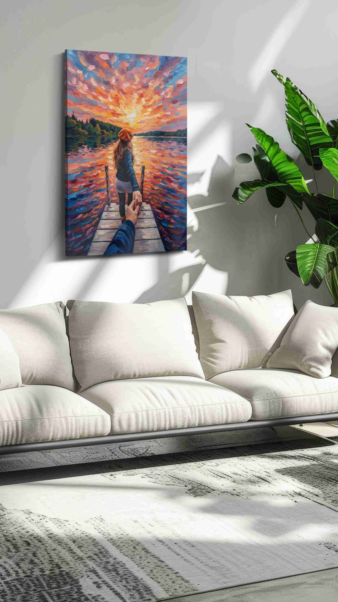 Eternal Sunset Voyage – romance canvas wall art, gallery-wrapped, ready to hang