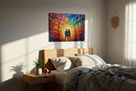 Eternal Twilight of Love romance canvas print, displayed in a bedroom