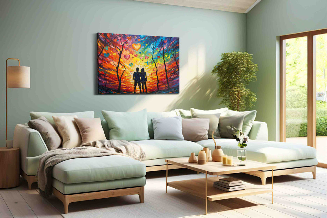 Eternal Twilight of Love – romance canvas wall art, gallery-wrapped, ready to hang