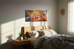 Eternal Vows Ablaze romance canvas print, displayed in a bedroom