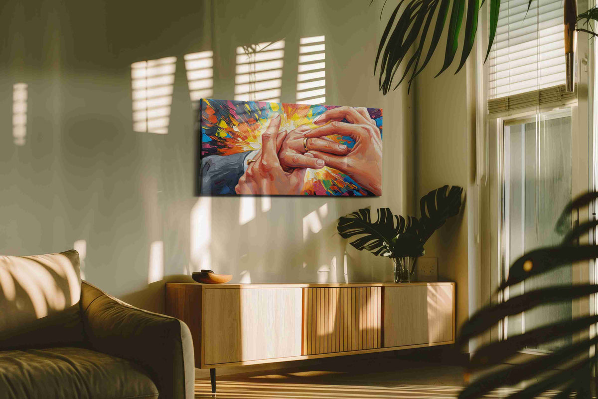 Eternal Vows Ablaze – romance canvas wall art, gallery-wrapped, ready to hang