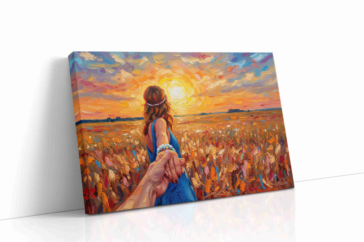 Guided by the Sunset romance canvas print gallery-wrapped landscape canvas studio shot