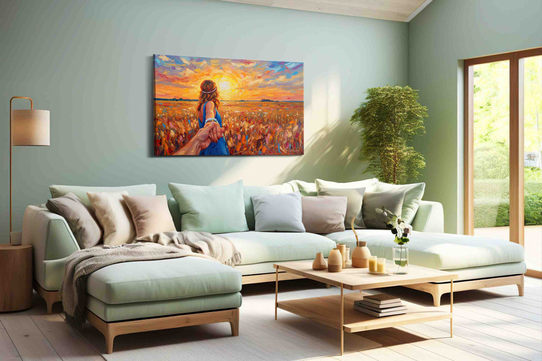 Guided by the Sunset – romance canvas wall art, gallery-wrapped, ready to hang