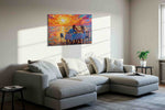 Sunset Serenade romance canvas print in a living room scene