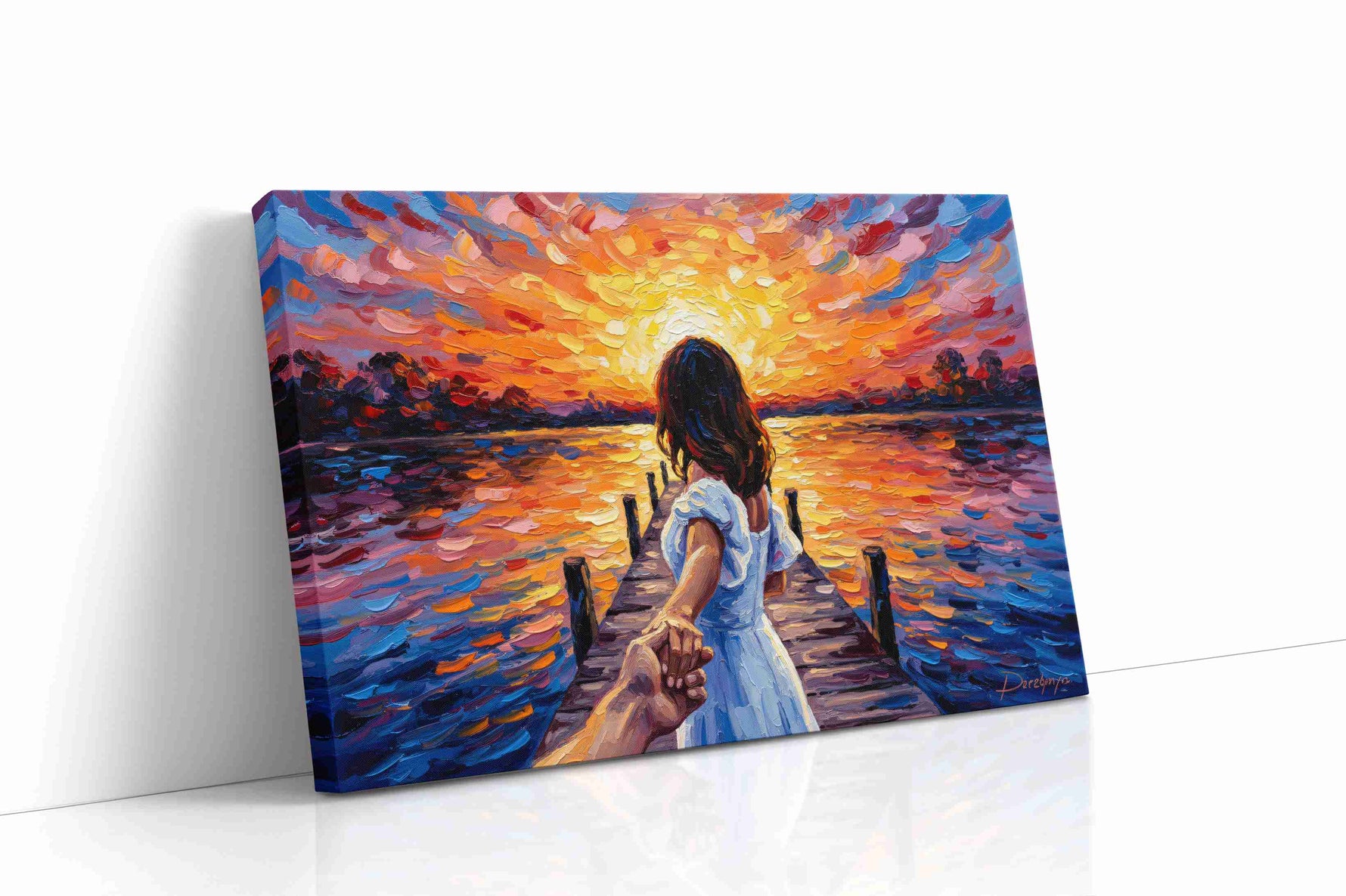 Sunset Serenade at the Pier romance canvas print gallery-wrapped landscape canvas studio shot