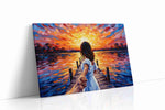 Sunset Serenade at the Pier romance canvas print, gallery-wrapped, ready to hang