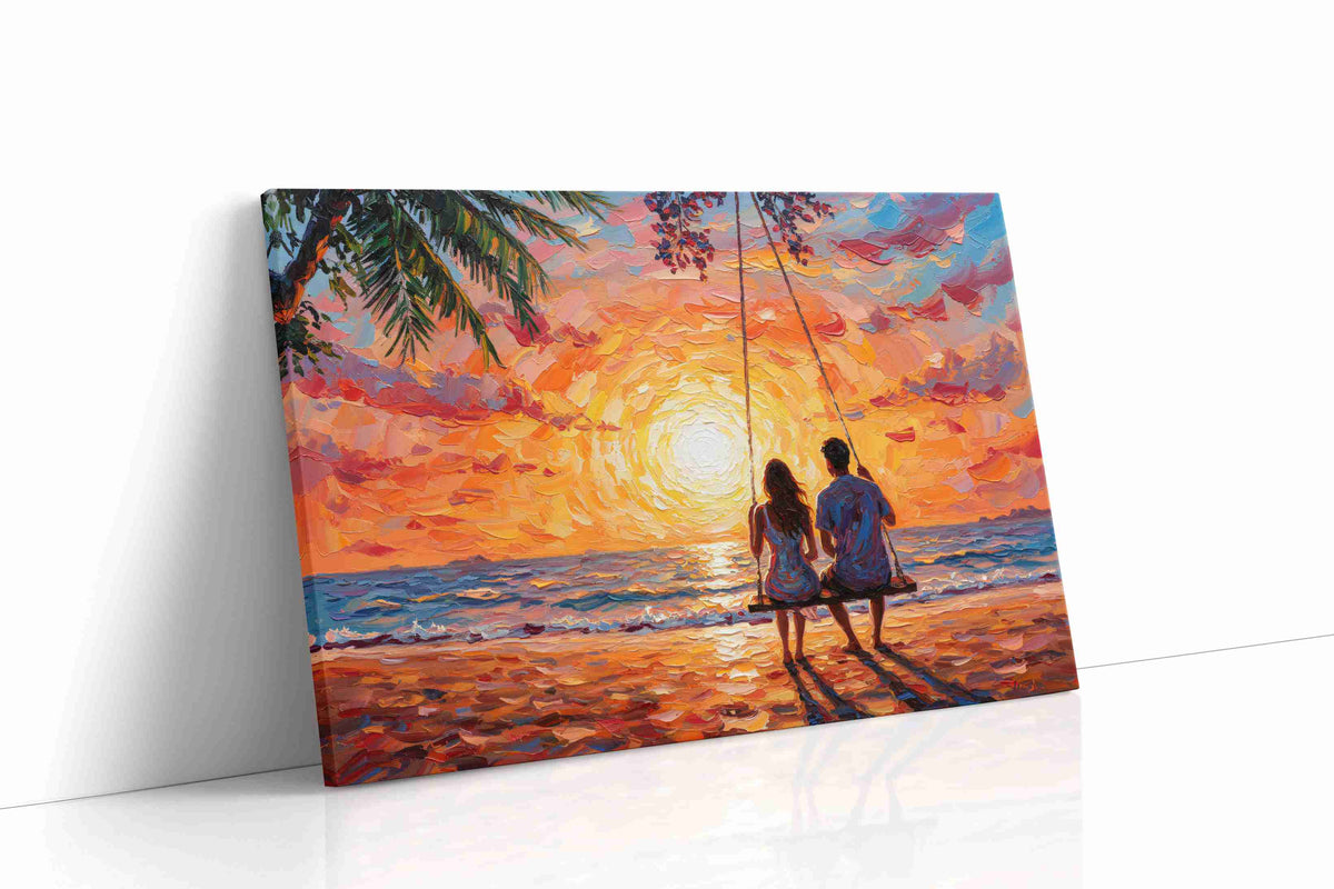 Sunset Serenity Swing romance canvas print gallery-wrapped landscape canvas studio shot