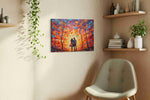 Whimsical Heartbeat romance canvas print, displayed in a living room