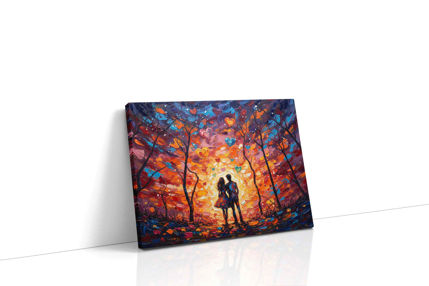 Whimsical Heartbeat romance canvas print, gallery-wrapped, ready to hang