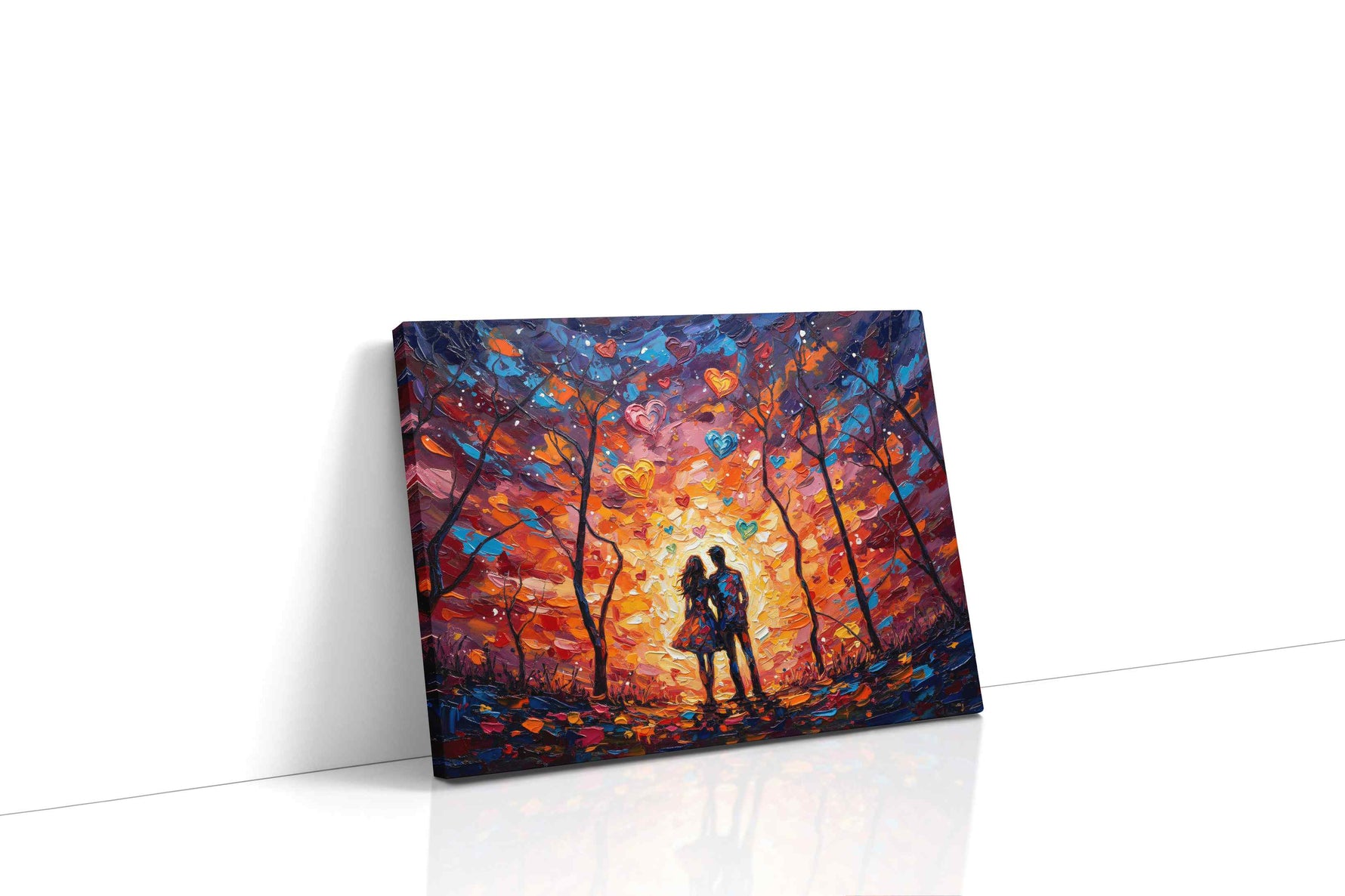 Whimsical Heartbeat romance canvas print, gallery-wrapped, ready to hang