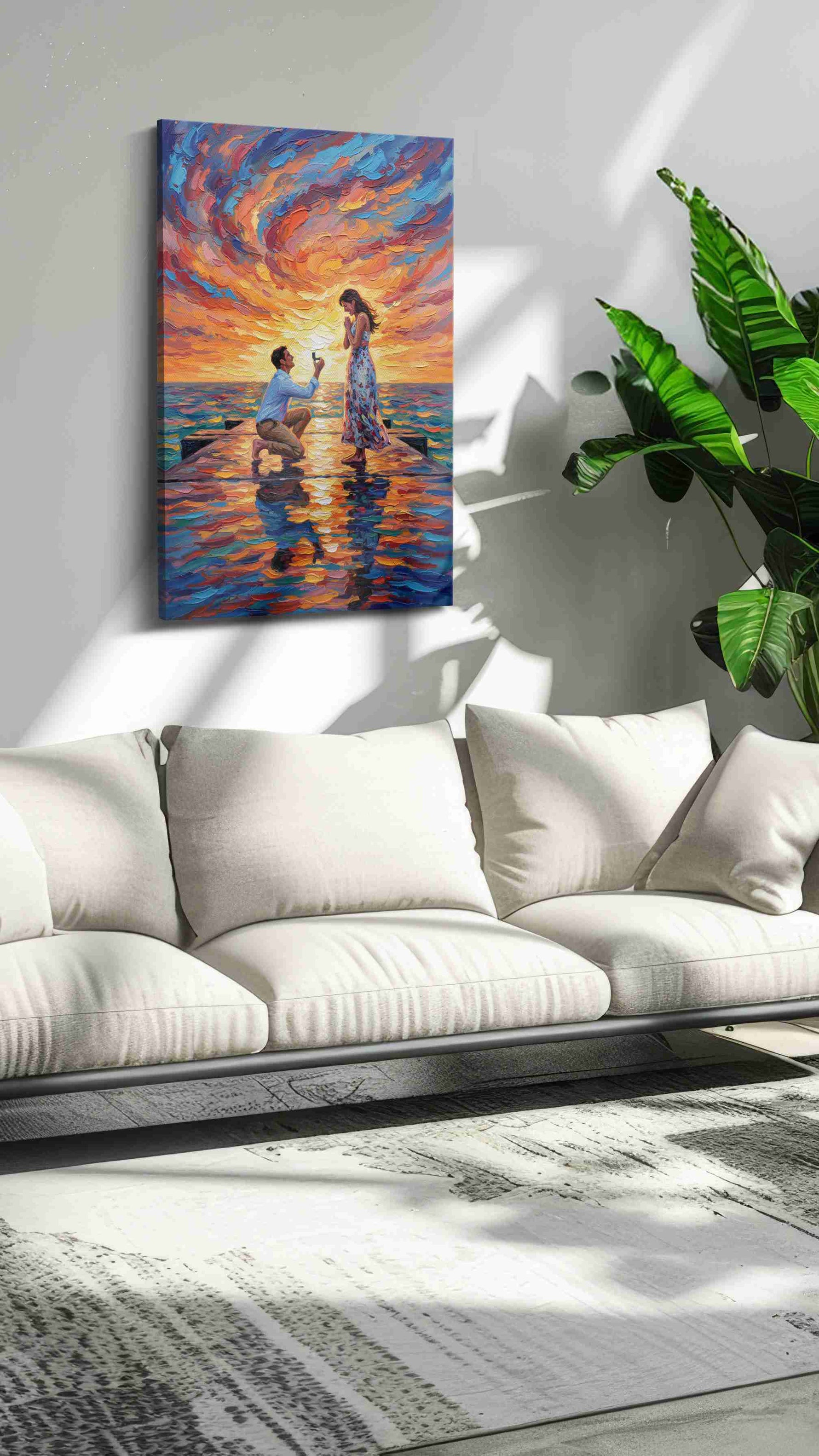 Whirlwind of Love romance canvas print, on wall, lifestyle preview