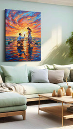 Whirlwind of Love romance canvas print, hanging on wall